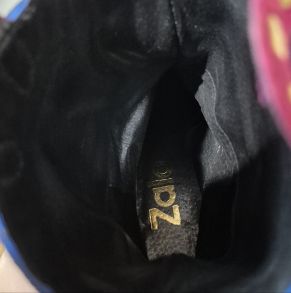 80s Vintage Zalo Colorful Suede Cowboy Boots Womens size 6.5 Made in Spain - Picture 16 of 16